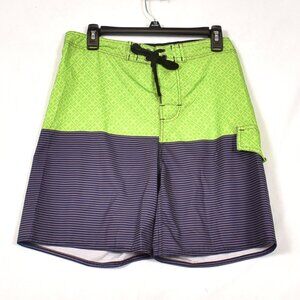 B. Split Stretch Limited Edition Mens Small Green Gray Swim Board Short Size L